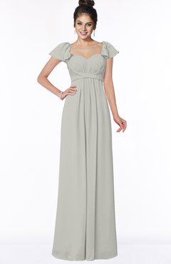 ColsBM Siena Platinum Modern A-line Wide Square Short Sleeve Zip up Pleated Bridesmaid Dresses