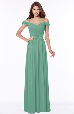 ColsBM Kate Beryl Green Luxury V-neck Short Sleeve Zip up Chiffon Bridesmaid Dresses