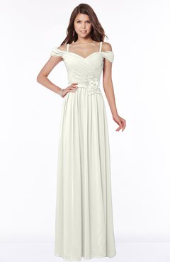 ColsBM Kate Cream Luxury V-neck Short Sleeve Zip up Chiffon Bridesmaid Dresses