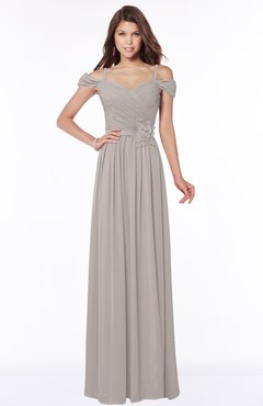 ColsBM Kate Fawn Luxury V-neck Short Sleeve Zip up Chiffon Bridesmaid Dresses