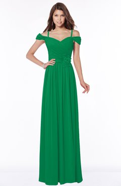 ColsBM Kate Green Luxury V-neck Short Sleeve Zip up Chiffon Bridesmaid Dresses