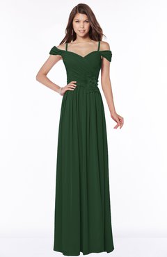ColsBM Kate Hunter Green Luxury V-neck Short Sleeve Zip up Chiffon Bridesmaid Dresses