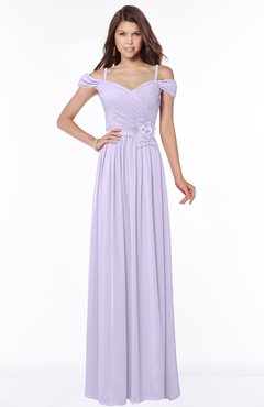 ColsBM Kate Light Purple Luxury V-neck Short Sleeve Zip up Chiffon Bridesmaid Dresses