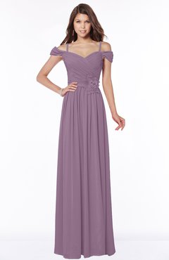 ColsBM Kate Mauve Luxury V-neck Short Sleeve Zip up Chiffon Bridesmaid Dresses