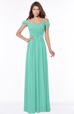 ColsBM Kate Mint Green Luxury V-neck Short Sleeve Zip up Chiffon Bridesmaid Dresses