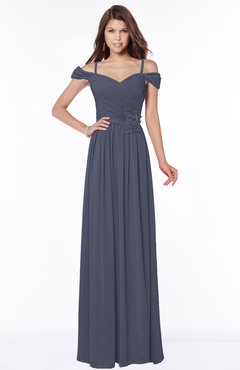 ColsBM Kate Nightshadow Blue Luxury V-neck Short Sleeve Zip up Chiffon Bridesmaid Dresses