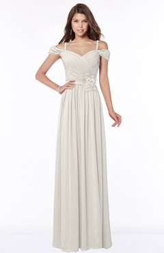 ColsBM Kate Off White Luxury V-neck Short Sleeve Zip up Chiffon Bridesmaid Dresses