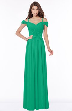 ColsBM Kate Pepper Green Luxury V-neck Short Sleeve Zip up Chiffon Bridesmaid Dresses