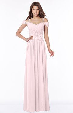 ColsBM Kate Petal Pink Luxury V-neck Short Sleeve Zip up Chiffon Bridesmaid Dresses
