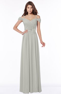 ColsBM Kate Platinum Luxury V-neck Short Sleeve Zip up Chiffon Bridesmaid Dresses