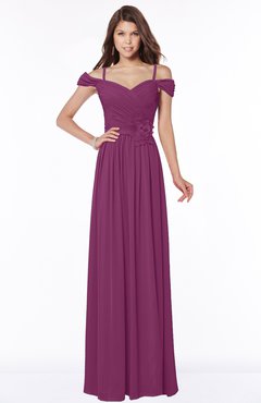 ColsBM Kate Raspberry Luxury V-neck Short Sleeve Zip up Chiffon Bridesmaid Dresses