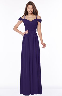ColsBM Kate Royal Purple Luxury V-neck Short Sleeve Zip up Chiffon Bridesmaid Dresses