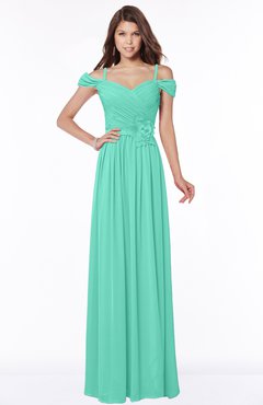 ColsBM Kate Seafoam Green Luxury V-neck Short Sleeve Zip up Chiffon Bridesmaid Dresses