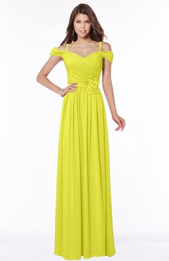 ColsBM Kate Sulphur Spring Luxury V-neck Short Sleeve Zip up Chiffon Bridesmaid Dresses