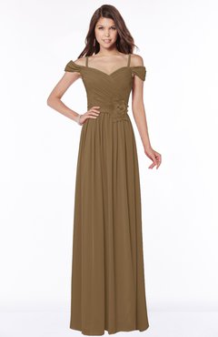 ColsBM Kate Truffle Luxury V-neck Short Sleeve Zip up Chiffon Bridesmaid Dresses