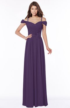 ColsBM Kate Violet Luxury V-neck Short Sleeve Zip up Chiffon Bridesmaid Dresses