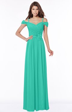 ColsBM Kate Viridian Green Luxury V-neck Short Sleeve Zip up Chiffon Bridesmaid Dresses