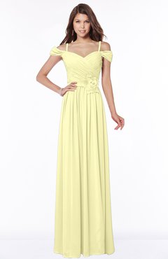 ColsBM Kate Wax Yellow Luxury V-neck Short Sleeve Zip up Chiffon Bridesmaid Dresses
