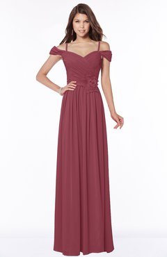 ColsBM Kate Wine Luxury V-neck Short Sleeve Zip up Chiffon Bridesmaid Dresses