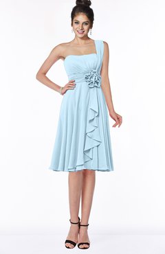 ColsBM Phoebe Ice Blue Glamorous Bateau Sleeveless Zip up Chiffon Knee Length Bridesmaid Dresses