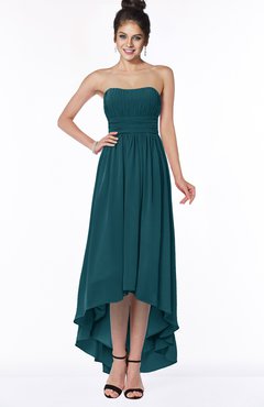 ColsBM Heather Blue Green Modern Sleeveless Zip up Chiffon Hi-Lo Bridesmaid Dresses