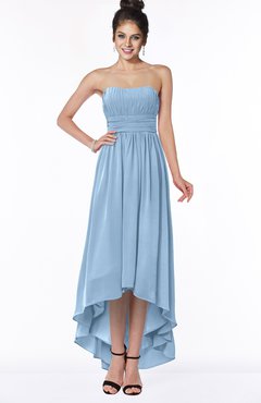 ColsBM Heather Dusty Blue Modern Sleeveless Zip up Chiffon Hi-Lo Bridesmaid Dresses