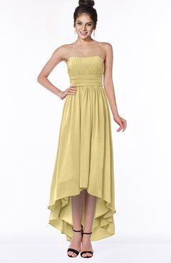 ColsBM Heather Gold Modern Sleeveless Zip up Chiffon Hi-Lo Bridesmaid Dresses