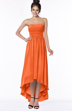 ColsBM Heather Tangerine Modern Sleeveless Zip up Chiffon Hi-Lo Bridesmaid Dresses