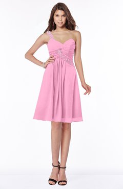 ColsBM Angeline Pink Gorgeous A-line Half Backless Chiffon Beaded Bridesmaid Dresses