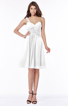 ColsBM Angeline White Gorgeous A-line Half Backless Chiffon Beaded Bridesmaid Dresses