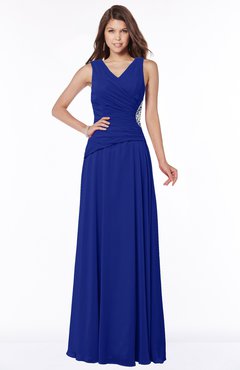 ColsBM Tracy Electric Blue Modest A-line Sleeveless Zip up Chiffon Pick up Bridesmaid Dresses