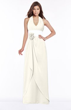ColsBM Paulina Whisper White Glamorous A-line Halter Chiffon Flower Bridesmaid Dresses