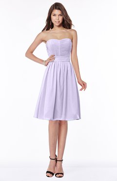 ColsBM Lilia Pastel Lilac Gorgeous A-line Zip up Chiffon Knee Length Pick up Bridesmaid Dresses