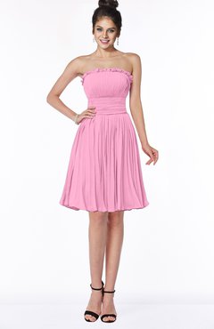 ColsBM Aubree Pink Princess A-line Sleeveless Knee Length Pleated Bridesmaid Dresses