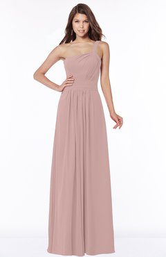 ColsBM Laverne Nectar Pink Modest A-line Half Backless Chiffon Floor Length Ruching Bridesmaid Dresses