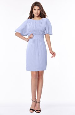 ColsBM Talia Blue Heron Luxury A-line Short Sleeve Zip up Chiffon Pleated Bridesmaid Dresses