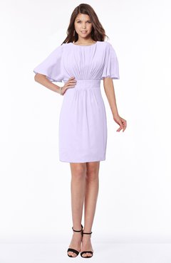 ColsBM Talia Light Purple Luxury A-line Short Sleeve Zip up Chiffon Pleated Bridesmaid Dresses