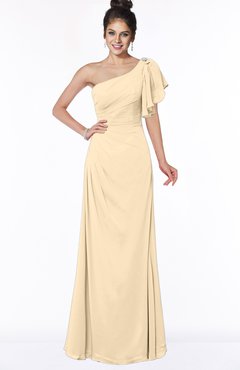 ColsBM Naomi Apricot Gelato Glamorous A-line Short Sleeve Half Backless Chiffon Floor Length Bridesmaid Dresses