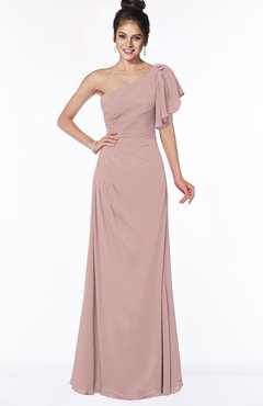 ColsBM Naomi Blush Pink Glamorous A-line Short Sleeve Half Backless Chiffon Floor Length Bridesmaid Dresses