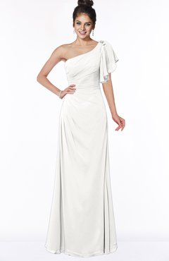 ColsBM Naomi Cloud White Glamorous A-line Short Sleeve Half Backless Chiffon Floor Length Bridesmaid Dresses
