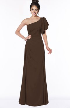 ColsBM Naomi Copper Glamorous A-line Short Sleeve Half Backless Chiffon Floor Length Bridesmaid Dresses