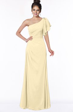ColsBM Naomi Cornhusk Glamorous A-line Short Sleeve Half Backless Chiffon Floor Length Bridesmaid Dresses