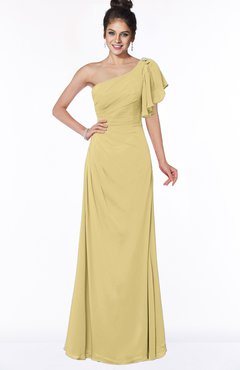 ColsBM Naomi Gold Glamorous A-line Short Sleeve Half Backless Chiffon Floor Length Bridesmaid Dresses