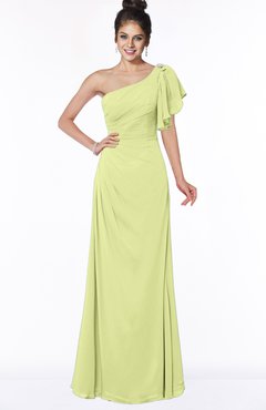 ColsBM Naomi Lime Green Glamorous A-line Short Sleeve Half Backless Chiffon Floor Length Bridesmaid Dresses