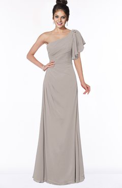 ColsBM Naomi Mushroom Glamorous A-line Short Sleeve Half Backless Chiffon Floor Length Bridesmaid Dresses
