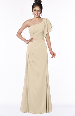 ColsBM Naomi Novelle Peach Glamorous A-line Short Sleeve Half Backless Chiffon Floor Length Bridesmaid Dresses