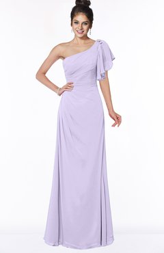 ColsBM Naomi Pastel Lilac Glamorous A-line Short Sleeve Half Backless Chiffon Floor Length Bridesmaid Dresses