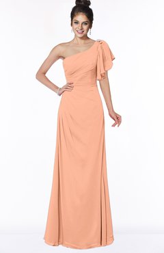 ColsBM Naomi Salmon Glamorous A-line Short Sleeve Half Backless Chiffon Floor Length Bridesmaid Dresses