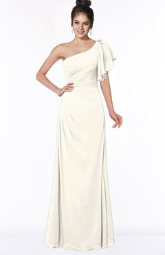 ColsBM Naomi Whisper White Glamorous A-line Short Sleeve Half Backless Chiffon Floor Length Bridesmaid Dresses