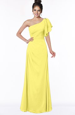 ColsBM Naomi Yellow Iris Glamorous A-line Short Sleeve Half Backless Chiffon Floor Length Bridesmaid Dresses